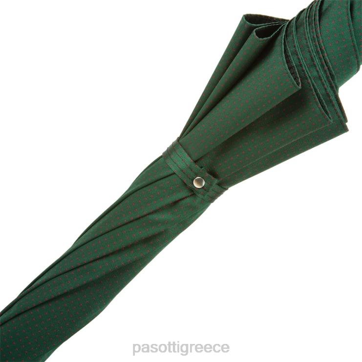 ομπρέλα | PASOTTI 142 pto cn9 cbr - σκούρα πράσινη ξύλινη ομπρέλα με κόκκινες κουκκίδες 2N6B8142 άνδρες